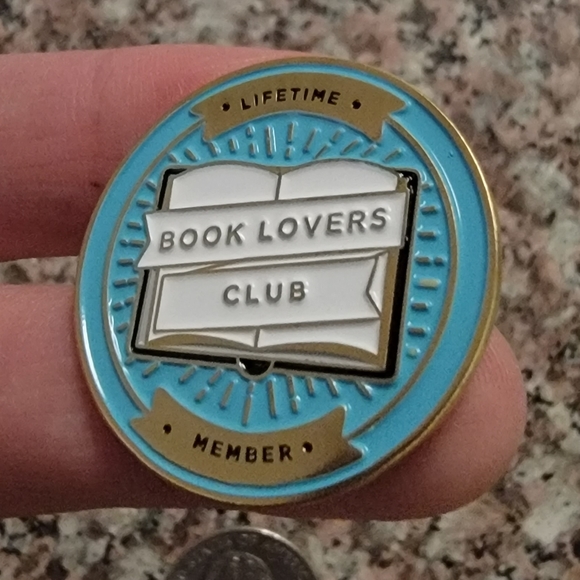 *2 for $13* Lifetime Book Lovers Club Member Round Enamel Pin - Picture 2 of 4